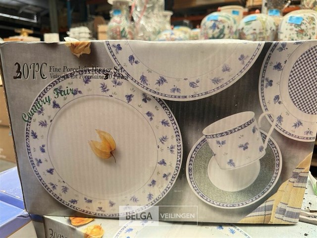 Porseleinen servies diner set - 30 st - country fair - afbeelding 1 van  4