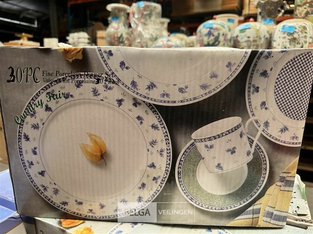 Porseleinen servies diner set - 30 st - country fair - afbeelding 2 van  4
