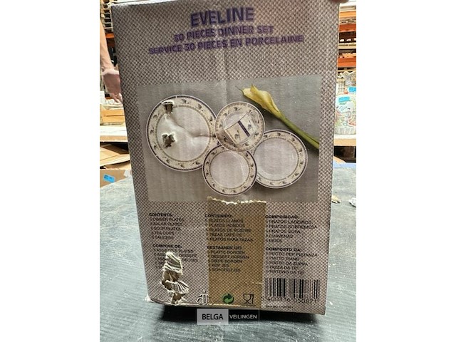 Porseleinen servies diner set - 30 st - eveline - afbeelding 4 van  4