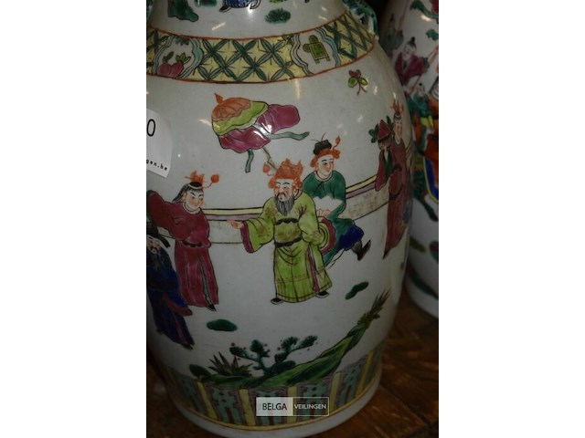 Porselijnen vaas h= 45cm - afbeelding 2 van  3