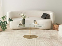 Porto salontafel | gehard glas | transparant, goud - afbeelding 1 van  7