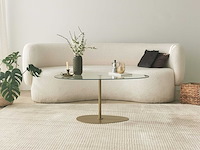 Porto salontafel | gehard glas | transparant, goud - afbeelding 2 van  7