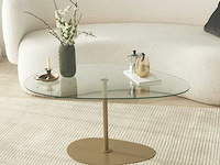 Porto salontafel | gehard glas | transparant, goud - afbeelding 4 van  7
