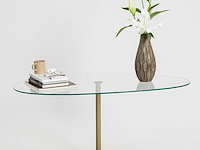 Porto salontafel | gehard glas | transparant, goud - afbeelding 5 van  7