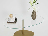 Porto salontafel | gehard glas | transparant, goud - afbeelding 6 van  7