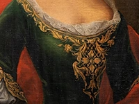 Portrait of a noble lady in 18thc fashion, oil on canvas 79 x 63 cm. (31.10 x 24.80 in.), frame: 92 x 79 cm. (36.21 x 31.10 in.) - afbeelding 5 van  5