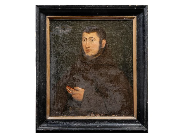 Portrait of a spanish monk, oil on canvas 68 x 58 cm. (26.76 x 22.82 in.), frame: 85 x 75 cm. (33.46 x 29.53 in.) - afbeelding 2 van  5