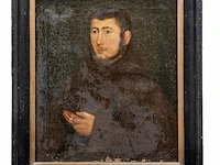 Portrait of a spanish monk, oil on canvas 68 x 58 cm. (26.76 x 22.82 in.), frame: 85 x 75 cm. (33.46 x 29.53 in.) - afbeelding 2 van  5