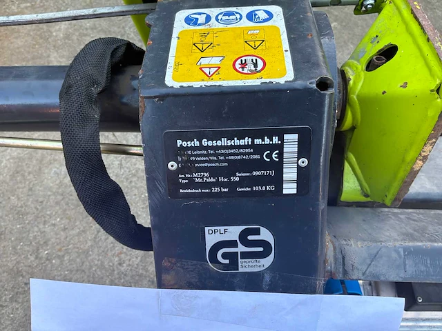 Posch - paldu hor 550 - wood splitter - afbeelding 7 van  7