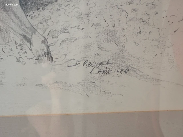 Potloodtekening d. regout (1988) "vierspan in... - afbeelding 3 van  3