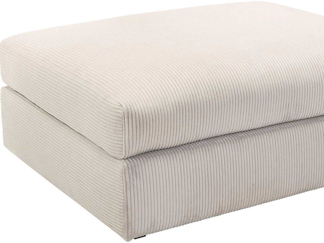 Pouf - beige stof met koord - afbeelding 1 van  9
