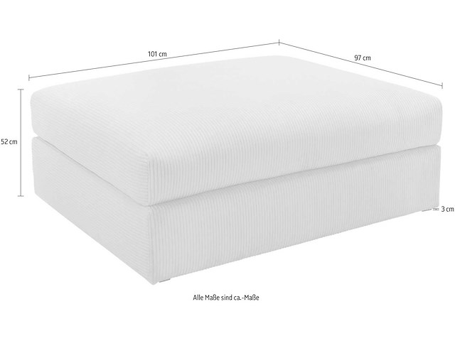 Pouf - beige stof met koord - afbeelding 8 van  9