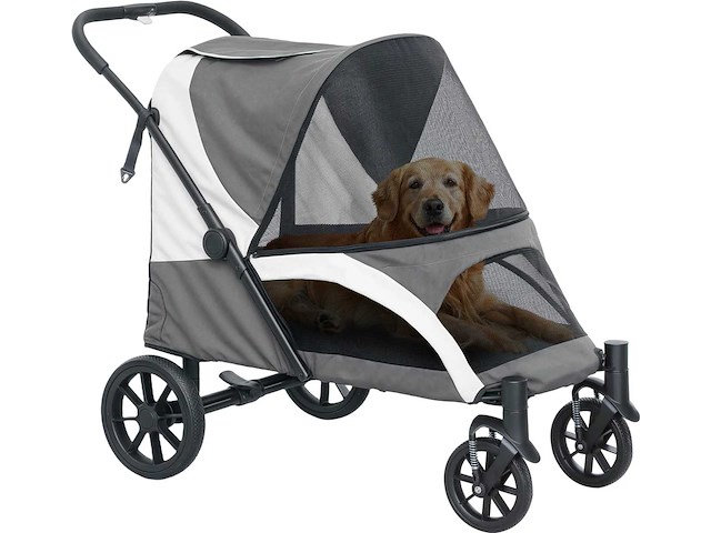 Poussette pour chiens pliable pour grands chiens & chats jusqu'à 30 kg - afbeelding 3 van  8