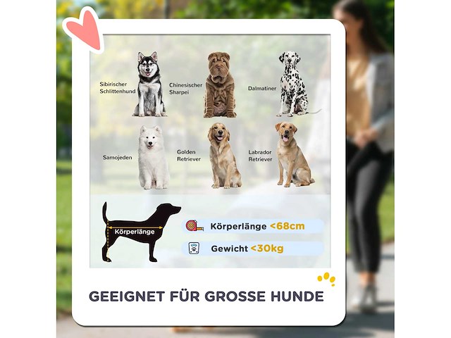 Poussette pour chiens pliable pour grands chiens & chats jusqu'à 30 kg - afbeelding 5 van  8