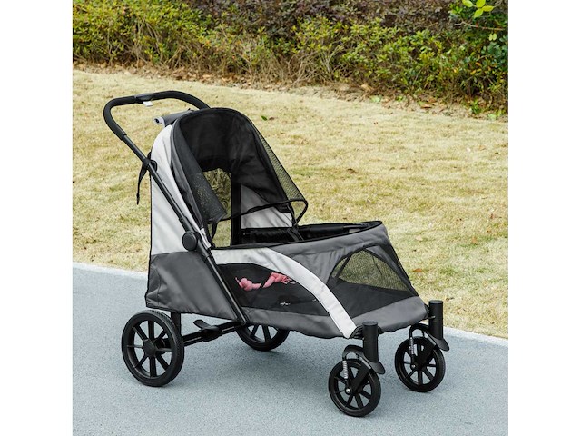 Poussette pour chiens pliable pour grands chiens & chats jusqu'à 30 kg - afbeelding 7 van  8