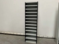 Povag omp-326.01 legbordkast - 12 legborden - 1980x600x300mm zwart/grijs