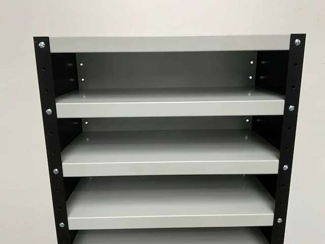Povag omp-326.01 legbordkast - 12 legborden - 1980x600x300mm zwart/grijs - afbeelding 4 van  6