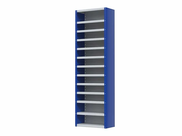 Povag omp-326.01 legbordkast - 12 legborden - 1980x600x300mm zwart/grijs - afbeelding 1 van  1