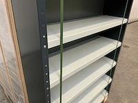 Povag open legbordkast - 9 legborden zwart/licht grijs - afbeelding 4 van  5