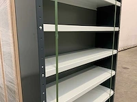 Povag open legbordkast - 9 legborden zwart/licht grijs - afbeelding 5 van  5
