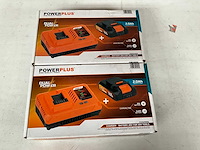Powerplus lader met accu 20v (2x) - afbeelding 1 van  5