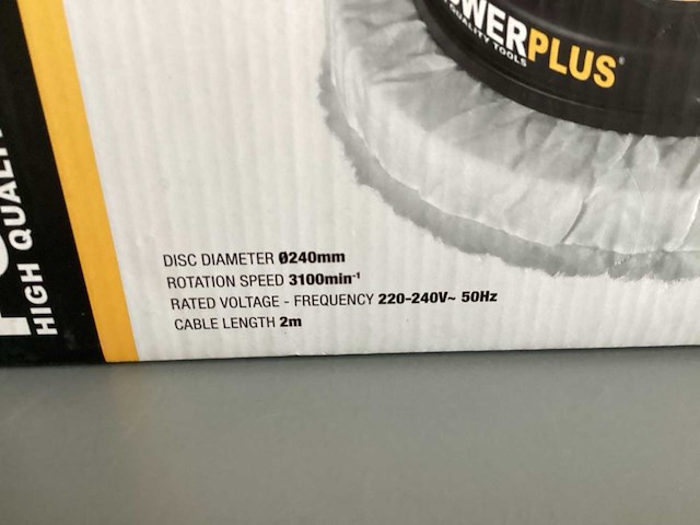Powerplus polijstmachine 110w, 240mm - afbeelding 4 van  5