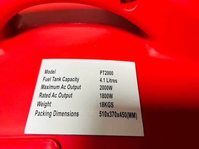 Powertech - 2025 - pt2000 - inverter generator 1800w - afbeelding 9 van  10