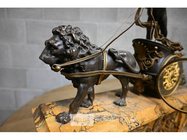 Prachtige antieke klok op marmeren voet - afbeelding 6 van  8