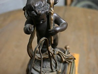 Prachtige antieke klok op marmeren voet - afbeelding 8 van  8