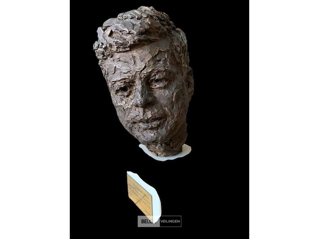 Prachtige bronzen kop john fitzgerald kennedy (jfk) - afbeelding 1 van  4