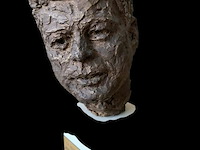 Prachtige bronzen kop john fitzgerald kennedy (jfk) - afbeelding 1 van  4