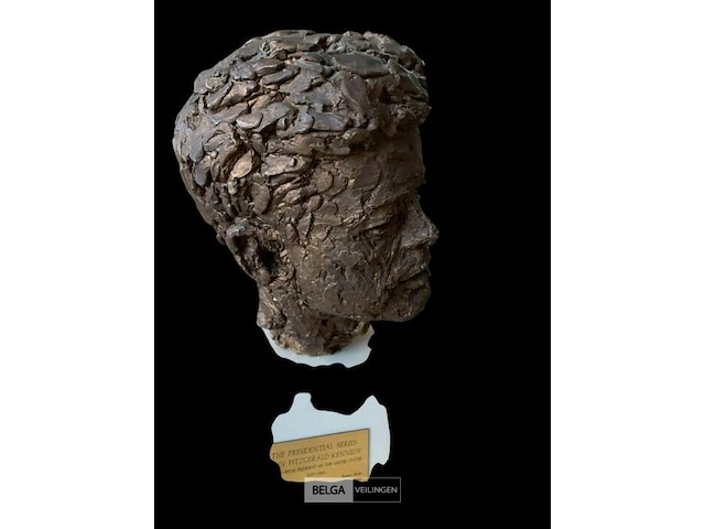 Prachtige bronzen kop john fitzgerald kennedy (jfk) - afbeelding 2 van  4