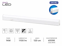 Praktische led onderbouwlamp – 14w – 6400k koud wit – ip20 – sigma-14 (10 stuks) - afbeelding 3 van  5