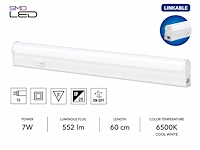 Praktische led onderbouwlamp – 7w – 6400k koud wit – ip20 – sigma-7 (10 stuks) - afbeelding 4 van  5