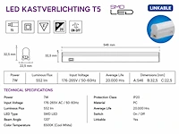 Praktische led onderbouwlamp – 7w – 6400k koud wit – ip20 – sigma-7 (10 stuks) - afbeelding 5 van  5