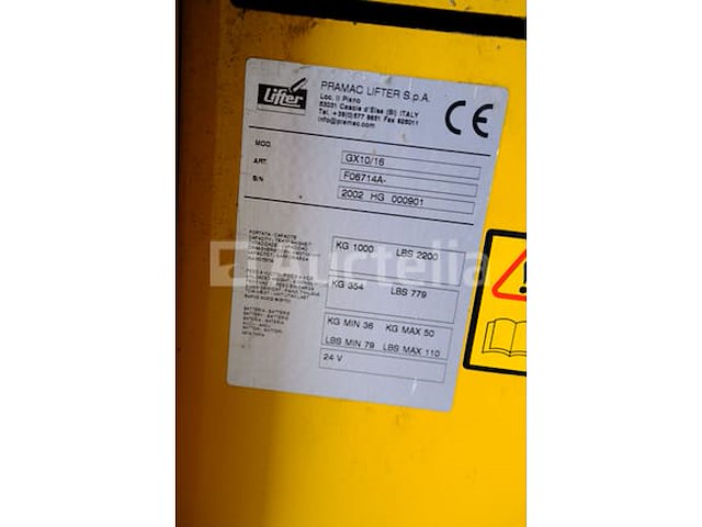 Pramac gx10/16 elektrische stapelaar - afbeelding 8 van  10