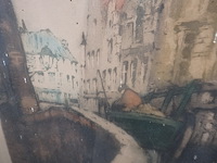 Prent brugge 65/85 gesigneerd - afbeelding 3 van  3