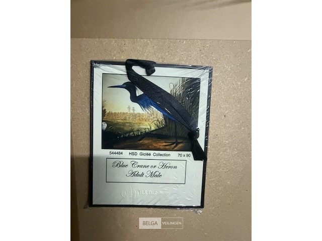 Prentkunst blue crane or heron - afbeelding 3 van  3