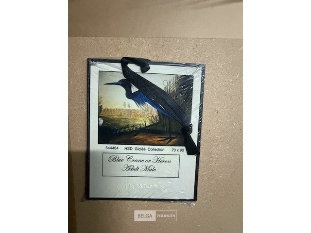 Prentkunst blue crane or heron - afbeelding 3 van  3