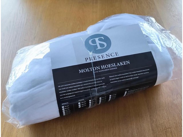 Presence molton hoeslaken maat : 140x200 - afbeelding 1 van  3