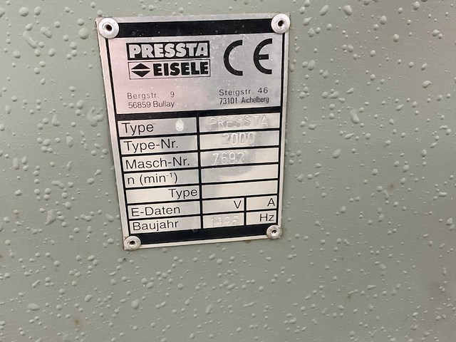 Pressa eisele 2000 hoekenpers - afbeelding 5 van  5