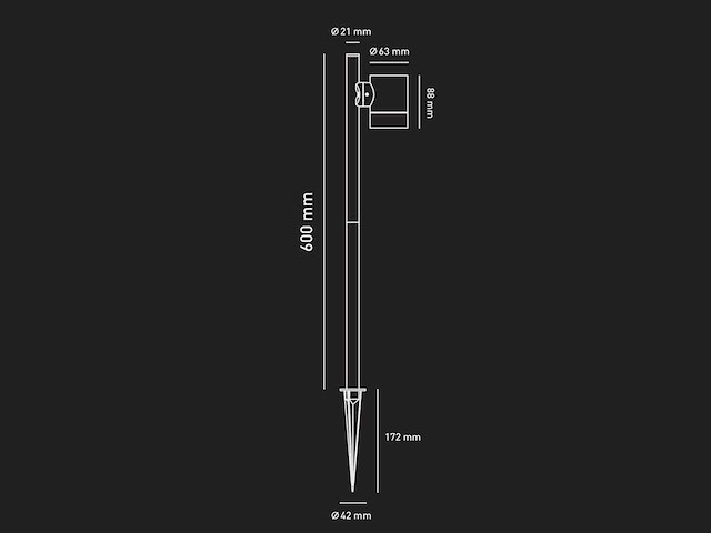 Prikspot tuinlamp gu10 fitting 60cm draaibaar waterdicht (32x) - afbeelding 4 van  6