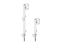Prikspot tuinlamp gu10 fitting 60cm zwart draaibaar waterdicht(4x) - afbeelding 3 van  12