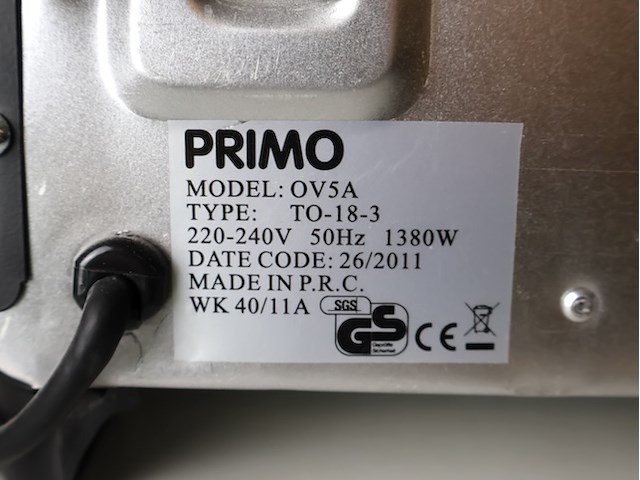 Primo oven - afbeelding 5 van  5