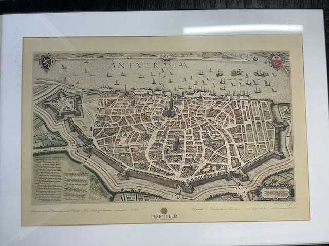 Print “old map antwerp (elzenveld) - afbeelding 2 van  3