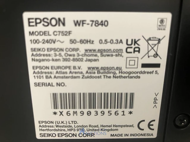 Printer epson wf-7840 - afbeelding 3 van  4