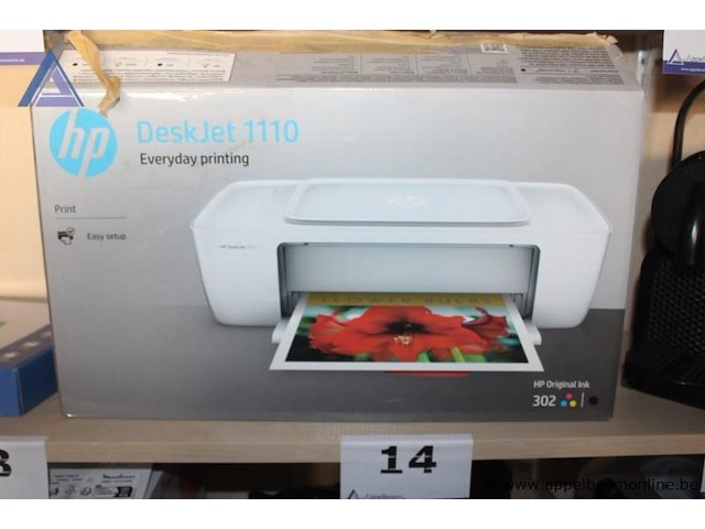 Printer, hp, deskjet 1110, met kabels, werking niet gekend - afbeelding 1 van  3