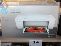 Printer, hp, deskjet 1110, met kabels, werking niet gekend - afbeelding 1 van  3