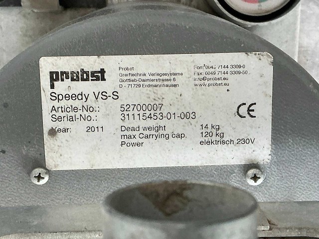 Probst vm-speedy-vs2 vacuümheffer - afbeelding 1 van  6