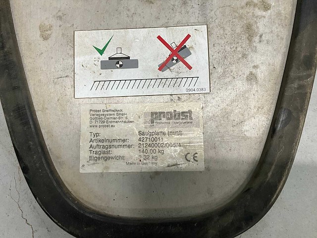 Probst zuigplaat (2x) - 140 en 40 kg - afbeelding 3 van  4
